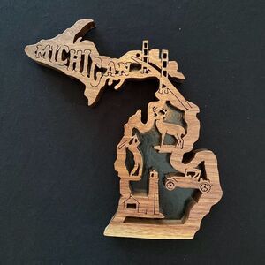 Michigan Wooden Wall Art Decor